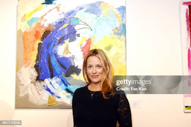 Painter Caroline Faindt attends Caroline Faindt Exhibition Preview at Espace Reduit on December 6, 2017 in Paris, France.