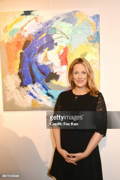 Painter Caroline Faindt attends Caroline Faindt Exhibition Preview at Espace Reduit on December 6, 2017 in Paris, France.