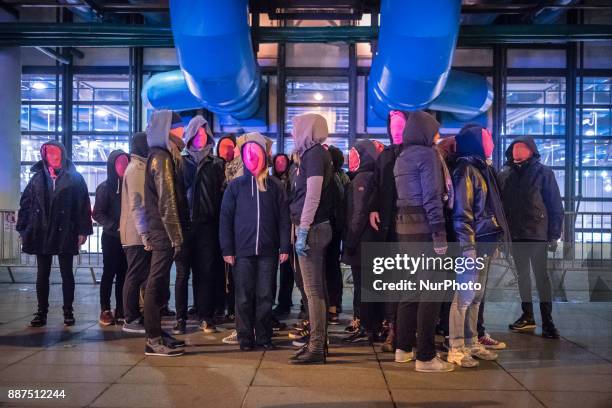 Demonstration march organized by the association Act Up-Paris during the World Day against HIV / AIDS in Paris, France, on 1st december 2017.