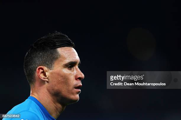 Jose Callejon of Napoli looks on during the UEFA Champions League group F match between Feyenoord and SSC Napoli at Feijenoord Stadion on December 6,...