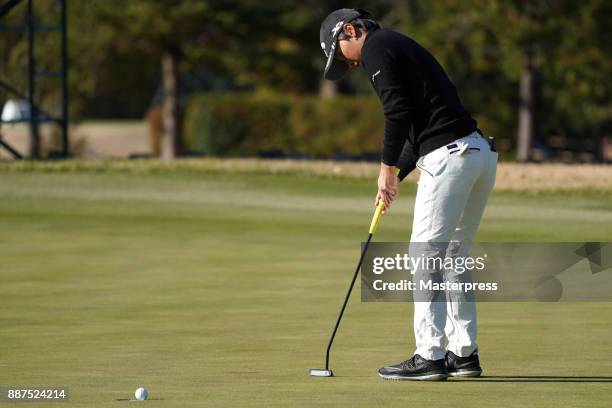 Seira Oki of Japan putts during the first round of the LPGA Rookie Tournament at Great Island Club on December 7, 2017 in Chonan, Chiba, Japan.