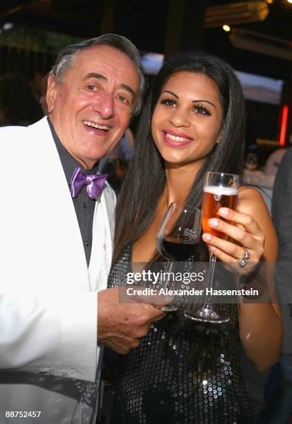 Richard Lugner attends with Nina the Movie Meets Media party at discoteque P1 on June 29, 2009 in Munich, Germany.