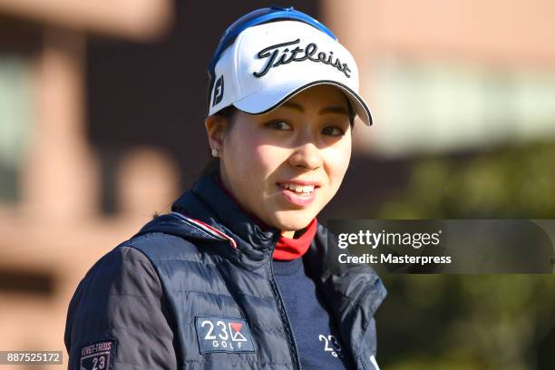 Rikako Sakashita of Japan smiles during the first round of the LPGA Rookie Tournament at Great Island Club on December 7, 2017 in Chonan, Chiba,...