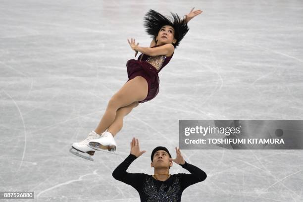 Sui Wenjing and Han Cong of China compete during the pairs short programme of the Grand Prix of Figure Skating final in Nagoya on December 7, 2017. /...