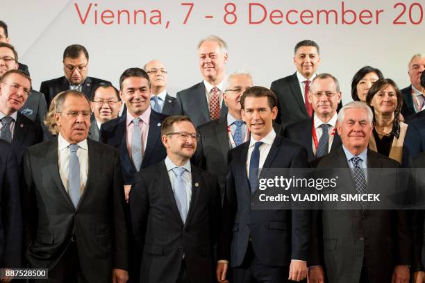 Russian foreign minister Sergei Lavrov, the OSCE Secretary-General Thomas Greminger, Austrian Foreign Minister and current OSCE Chairman Sebastian...