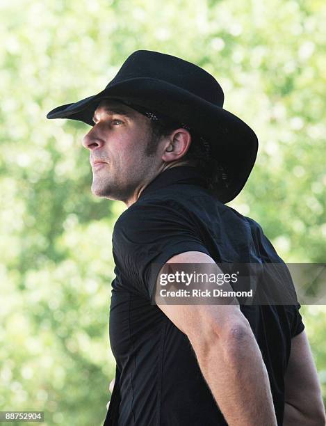 Ryder Lee of The Lost Trailers perform during Country Stampede 2009 at Tuttle Creek State Park on June 28, 2009 in Manhattan, Kansas.