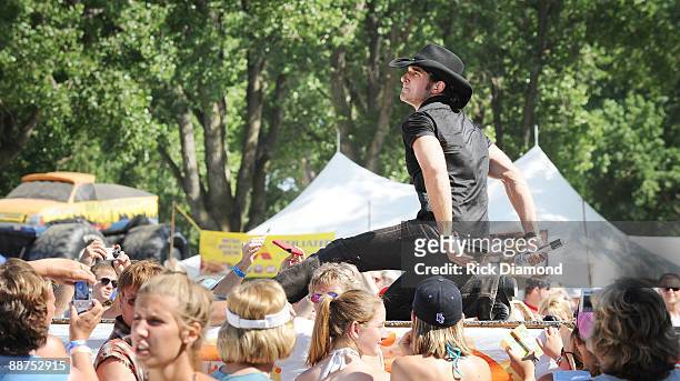 Ryder Lee of The Lost Trailers perform during Country Stampede 2009 at Tuttle Creek State Park on June 28, 2009 in Manhattan, Kansas.