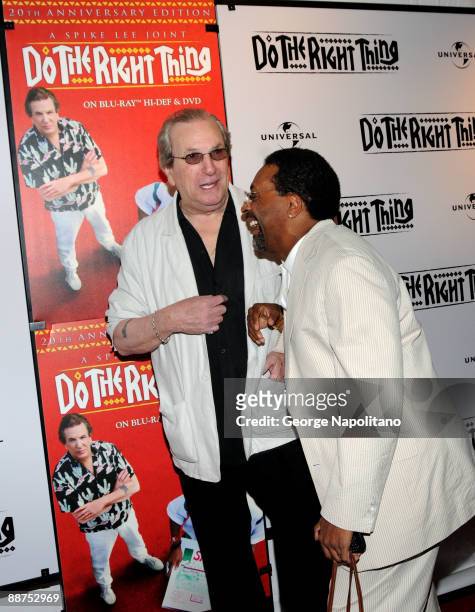 Actor Danny Aiello and director Spike Lee attend the 20th Anniversary screening of "Do The Right Thing" at the Directors Guild of America Theater on...