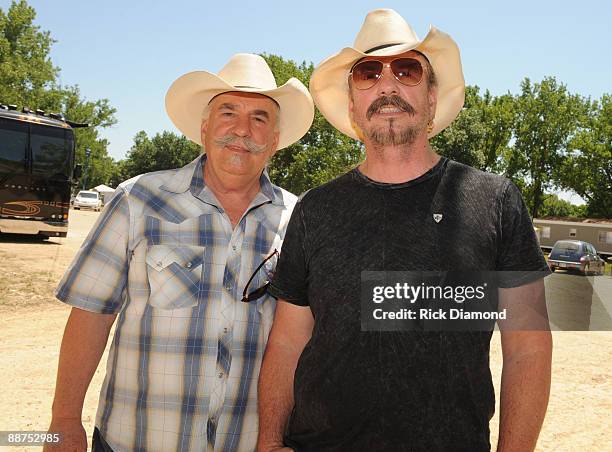 Howard Bellamy and David Bellamy backstage during Country Stampede 2009 at Tuttle Creek State Park on June 28, 2009 in Manhattan, Kansas.