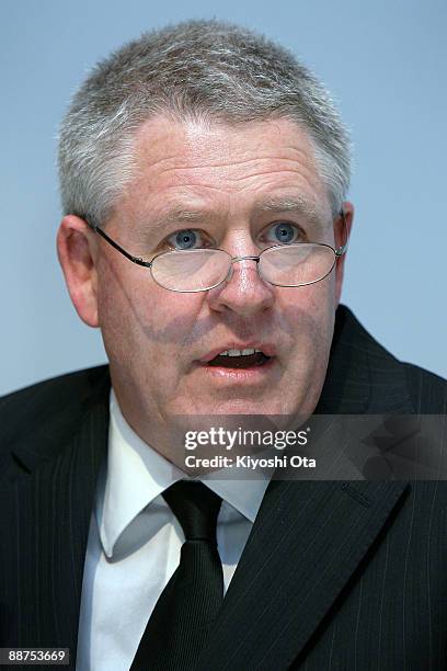 New Zealand Rugby Union CEO Steve Tew speaks during the Bledisloe Cup Tokyo 2009 press conference at Tepia on June 30, 2009 in Tokyo, Japan. Japan...