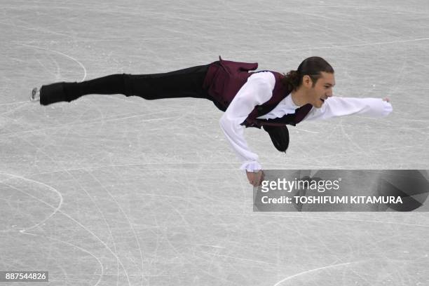 Jason Brown of the US competes during the men's short programme of the Grand Prix of Figure Skating final in Nagoya on December 7, 2017. / AFP PHOTO...