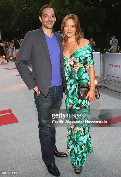Doreen Dietel attends with Harry Blank the 'Movie Meets Media' party at discotheque P1 on June 29, 2009 in Munich, Germany.