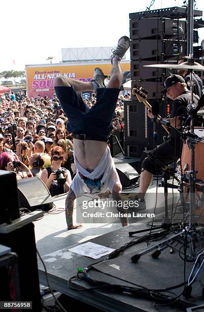 Buddy Nielsen of Senses Fail performs at the Vans Warped Tour 2009 at Seaside Park on June 28, 2009 in Ventura, California.
