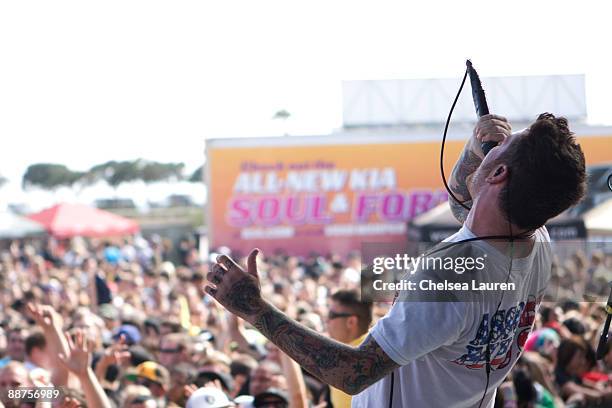 Buddy Nielsen of Senses Fail performs at the Vans Warped Tour 2009 at Seaside Park on June 28, 2009 in Ventura, California.