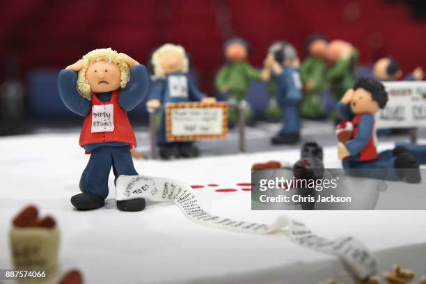 General view of a cake made by David Duncan ahead of Queen Elizabeth II and Her Royal Highness The Princess Royal's visit to attend the Commissioning...