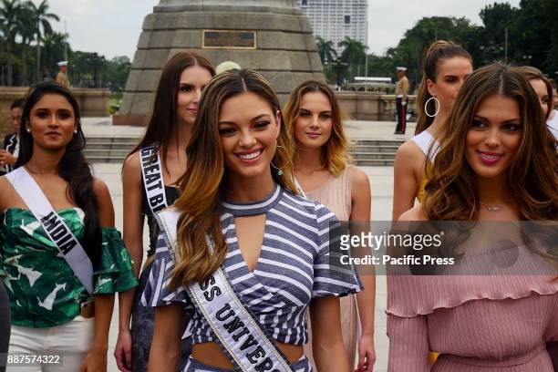 Miss Universe 2017 Demi-Leigh Nel-Peters leads the march.