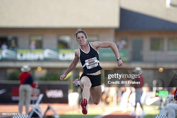 Outdoor Championships: Amanda Thieschafer in action during Women's Triple Jump Final at Hayward Field. Eugene, OR 6/26/2009 CREDIT: Bill Frakes