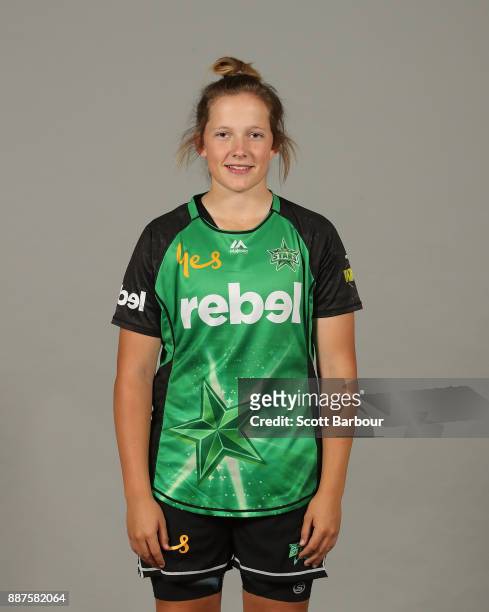 Chloe Rafferty poses during a Melbourne Stars WBBL headshots session on December 7, 2017 in Melbourne, Australia.