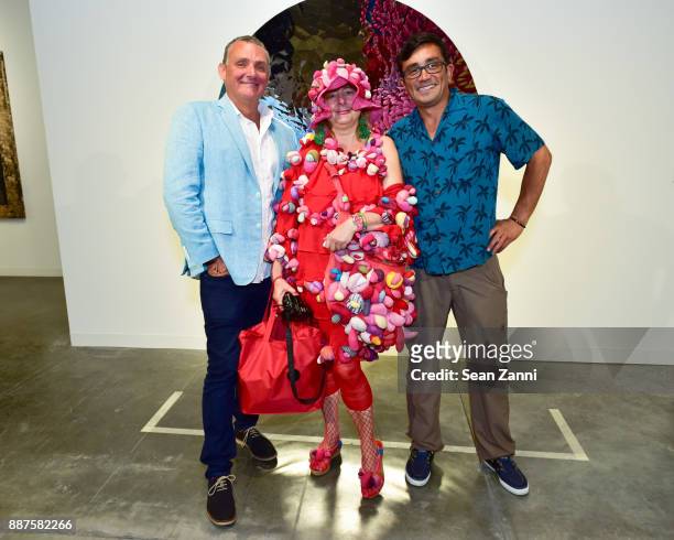 Mark Barrett, Alexandra Holownia and Raphael Henandez attend Art Basel Miami Beach - Private Day at Miami Beach Convention Center on December 6, 2017...