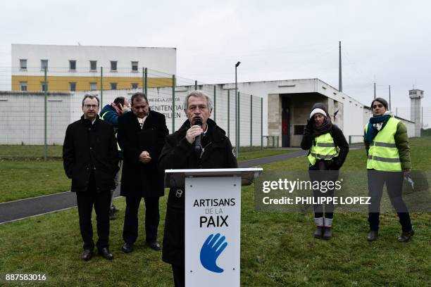 European Green MP and member of the "Artisans de la paix" movement Jose Bove speaks, next to Modem centrist party MP Vincent Bru and right-wing party...