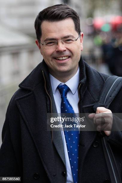 Northern Ireland Secretary James Brokenshire walks down Whitehall on December 7, 2017 in London, England. The British Government continues to work...
