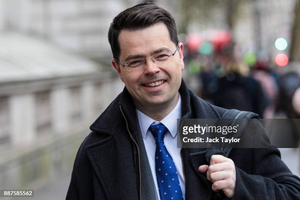 Northern Ireland Secretary James Brokenshire walks down Whitehall on December 7, 2017 in London, England. The British Government continues to work...