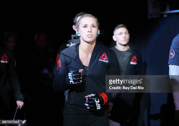 Amanda Cooper prepares to walk out into the arena to face Angela Magana during the UFC 218 event at Little Caesars Arena on December 2, 2017 in...