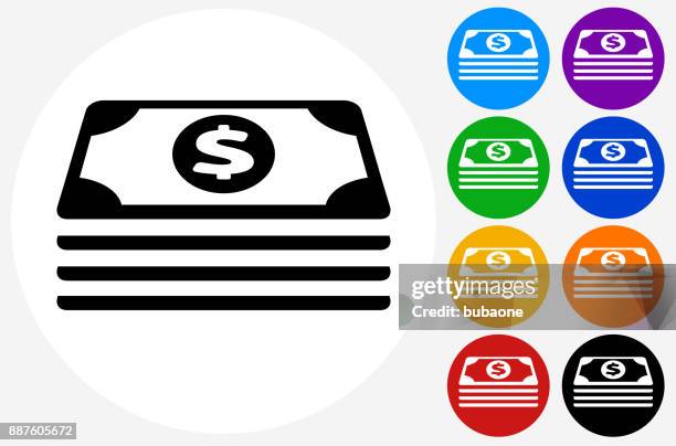 stockillustraties, clipart, cartoons en iconen met stapel geld. - eén dollar