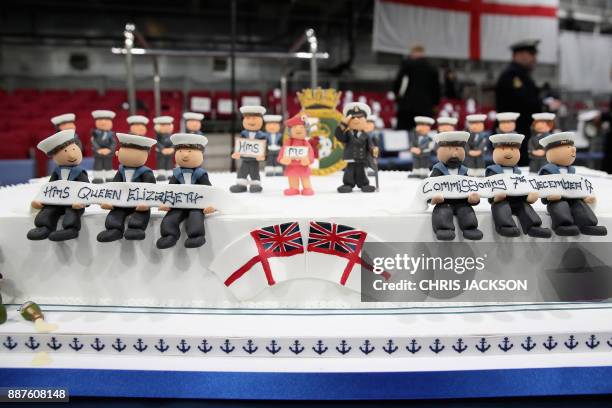 Picture shows the commissioning cake with figures and scenes on it made by David Duncan for the Commissioning Ceremony to be attended by Britain's...