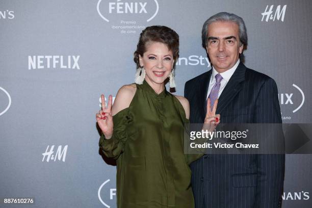 Edith Gonzalez and Lorenzo Lazo attend the Premio Iberoamericano De Cine Fenix 2017 at Teatro de La Ciudad on December 6, 2017 in Mexico City, Mexico.