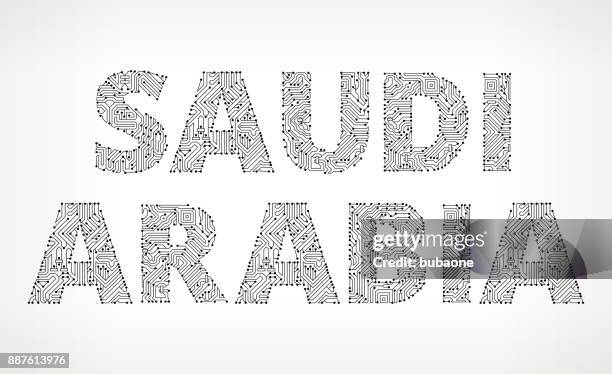 saudi arabia circuit board vector buttons - customised network stock illustrations