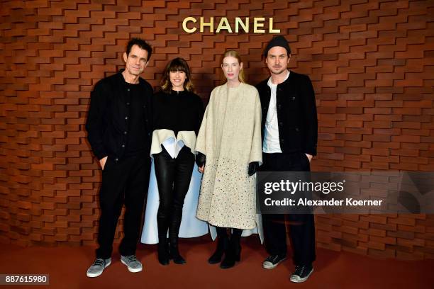 Tom Tykwer, Marie Steinmann, Lars Eidinger and Juliette Kothe arrive for the Chanel - Collection Metiers d'Art Paris Hamburg 2017/18 at The...