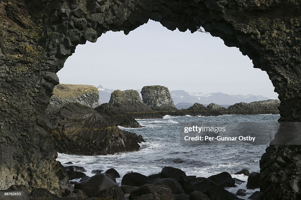 Coastal cave, Arnarstapi, Snaefellsnes Peninsula, Iceland