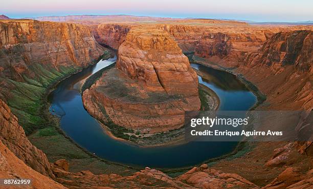 horseshoe bend, colorado river, glen canyon, arizona, usa - erosional stock pictures, royalty-free photos & images