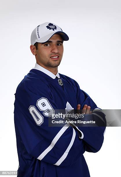 Nazem Kadri poses for a portrait after being selected seventh overall by the Toronto Maple Leafs during the first round of the 2009 NHL Entry Draft...