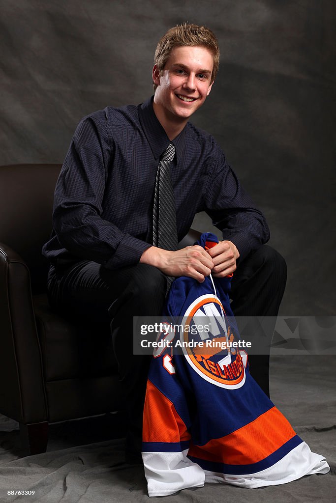 Calvin De Haan poses for a portrait after being selected 12th overall ...