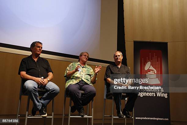 Ron Nevison, Keith Olsen and Mike Clink attend the GRAMMY SoundTables: Behind the Glass at Shure, Inc on June 25, 2009 in Niles, Illinois.