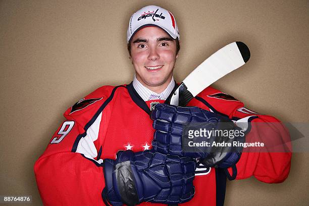 Marcus Johansson poses for a portrait after being selected 24th overall by the Washington Capitals during the first round of the 2009 NHL Entry Draft...