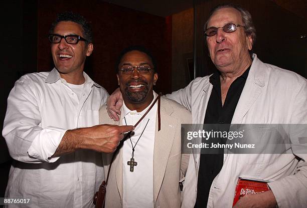 Actor John Turturro, director Spike Lee, and actor Danny Aiello attend an after party following the 20th anniversary screening of "Do The Right...