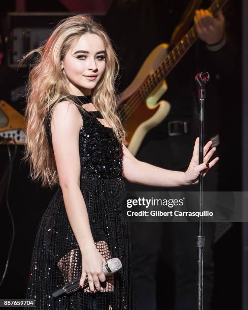 Singer/actress Sabrina Carpenter performs onstage during Q102's Jingle Ball 2017 Presented by Capital One at Wells Fargo Center on December 6, 2017...