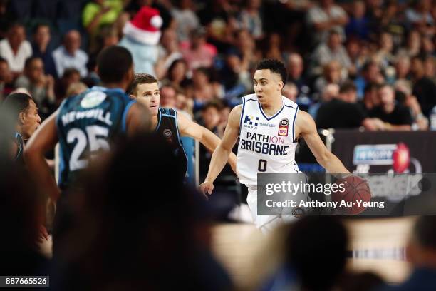 Travis Trice of the Bullets on the drive during the round nine NBL match between the New Zealand Breakers and the Brisbane Bullets at Spark Arena on...