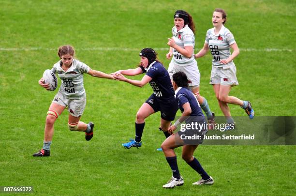 Chloe Withers of Cambridge University on the run during the Womens Varsity Match between Oxford University and Cambridge University at Twickenham...