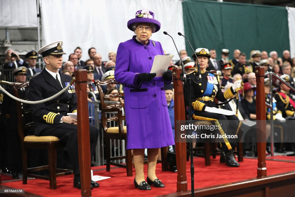 The Queen And The Princess Royal Visit HM Naval Base In Portsmouth