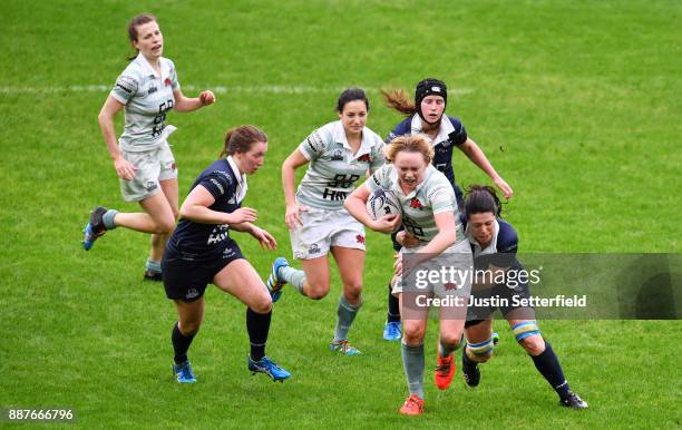 Mary Coleman of Cambridge University in action during the Womens Varsity Match between Oxford University and Cambridge University at Twickenham...