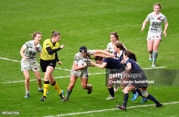 Emily Pratt of Cambridge University in action during the Womens Varsity Match between Oxford University and Cambridge University at Twickenham...