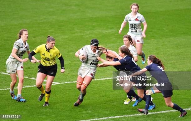 Emily Pratt of Cambridge University in action during the Womens Varsity Match between Oxford University and Cambridge University at Twickenham...
