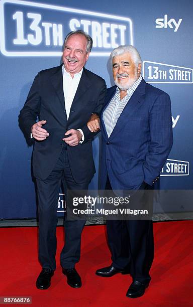 Members of the jury Friedrich von Thun and Mario Adorf arrive on the red carpet prior to the shocking shorts award ceremony on June 30, 2009 in...