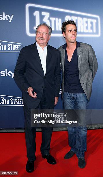 Members of the jury, Friedrich von Thun and his son Max von Thun arrive on the red carpet prior to the shocking shorts award ceremony on June 30,...