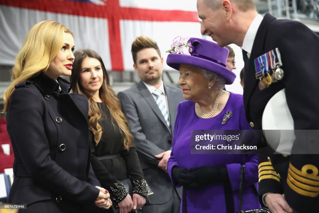 The Queen And The Princess Royal Visit HM Naval Base In Portsmouth