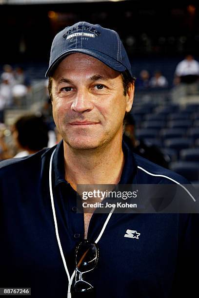 Of Iconix Brand Group, Inc. Neil Cole attends NY Yankee batting practice at Yankee Stadium on June 30, 2009 in New York City.